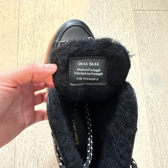 Other Stories Black leather Snow Boots, US Women 5.5 - Picture 6 of 7